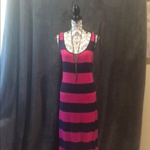 Floor length striped maxi dress